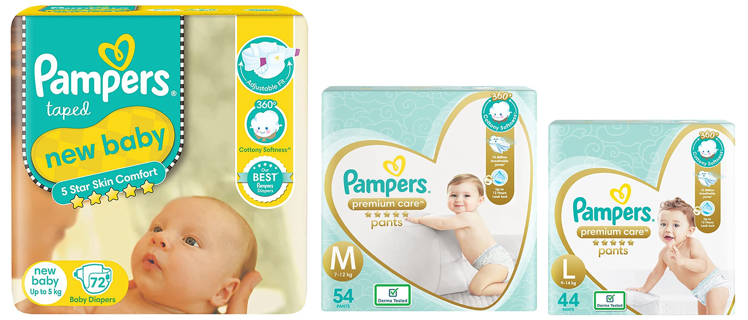 1 active baby premium care pampers