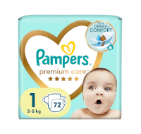 pampers premium care 1barwiące na niebiesko