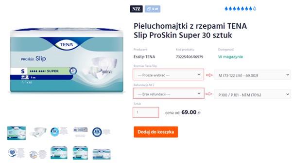 gdzie podbija się zlecenie na pieluchomajtki