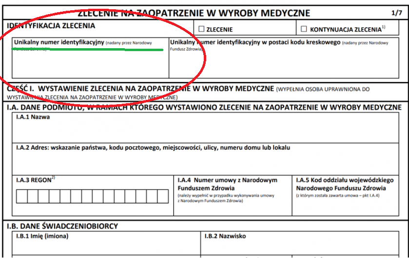 kto wystawia zlecenie na pieluchomajtki