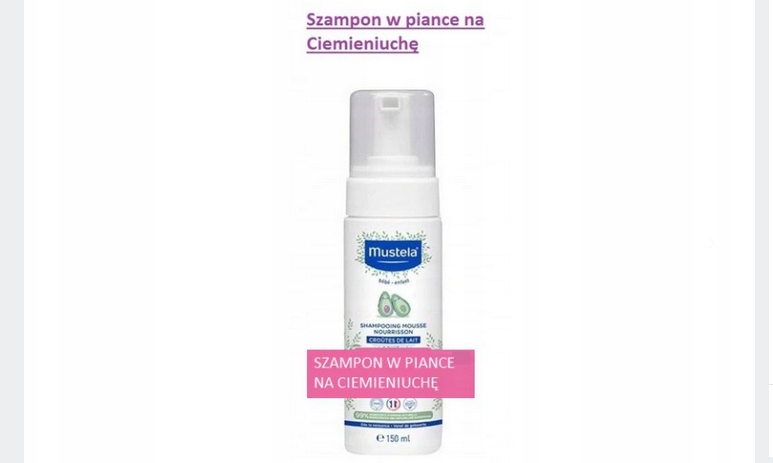 mustela bebe szampon w piance na ciemieniuchę