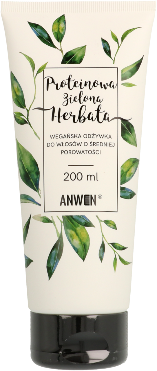 anwen proteinowa zielona herbata odżywka do włosów o średniej porowatości