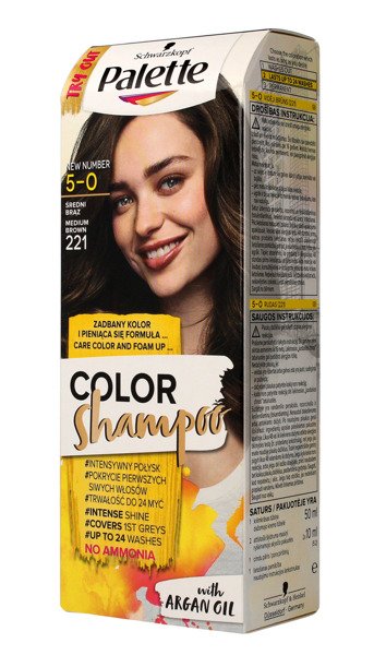 palette color shampoo szampon koloryzujący 221 średni brąz