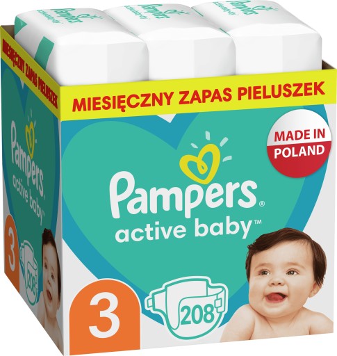 pampers active baby-dry pieluszki 3 midi 126 sztuk