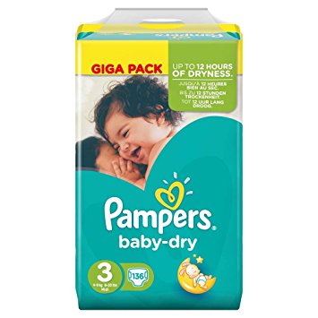 pampers baby dry rozmiar 3 198 sztuk