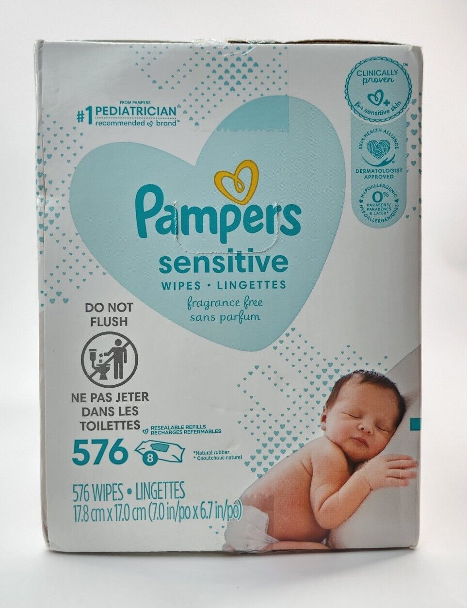 pampers sensitive 576 wipes