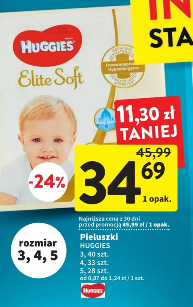 pieluszki huggies 3 intermarche