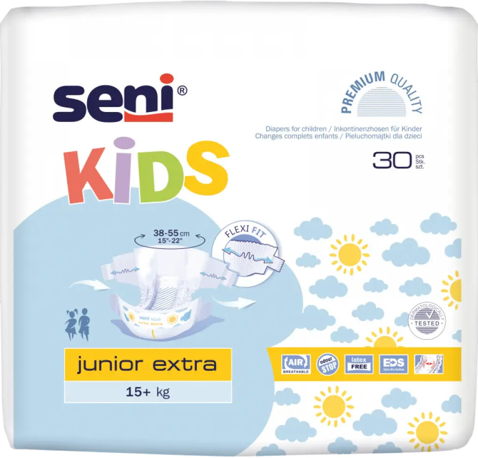 seni kids pieluchomajtki junior extra 15-30 kg 30 szt