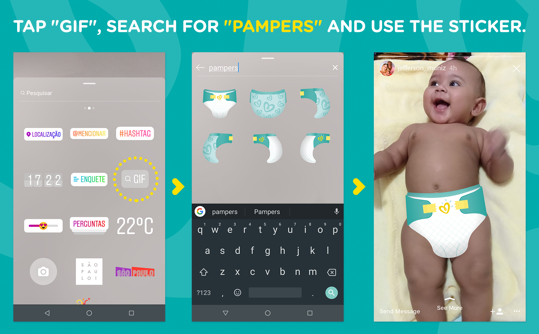 stickers on box pampers